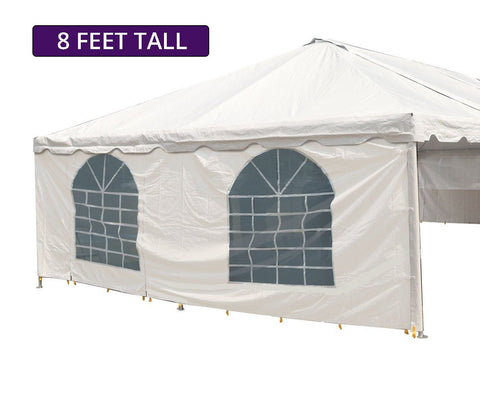 8' x 20' Party & Canopy Tent Premium Blockout Cathedral Sidewall with Zipper Door