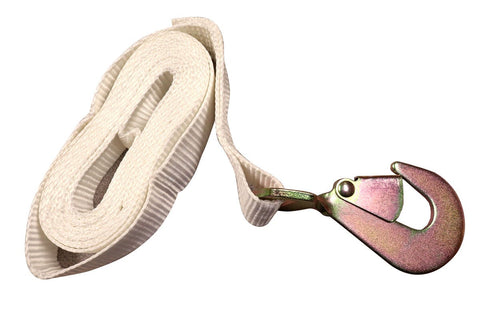 2" x 13' Ratchet Strap - White Tent Tie Down with Hook