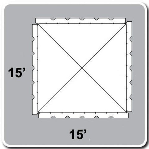 15' x 15' West Coast Frame Party Tent Top - White