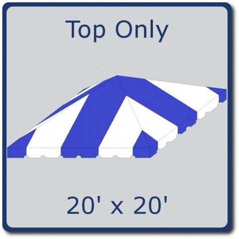 20' x 20' West Coast Frame Party Tent Top - Blue and White