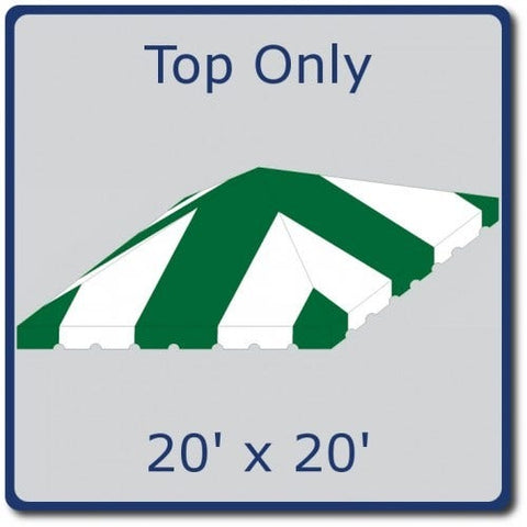 20' x 20' West Coast Frame Party Tent Top - Green and White