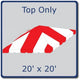 20' x 20' West Coast Frame Party Tent Top - Red and White