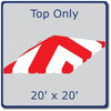 Image of 20' x 20' West Coast Frame Party Tent Top - Red and White