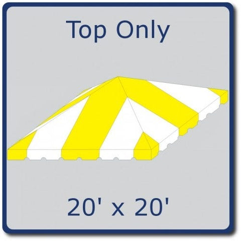 20' x 20' West Coast Frame Party Tent Top - Yellow and White