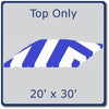Image of 20' x 30' West Coast Frame Party Tent Top - Blue and White
