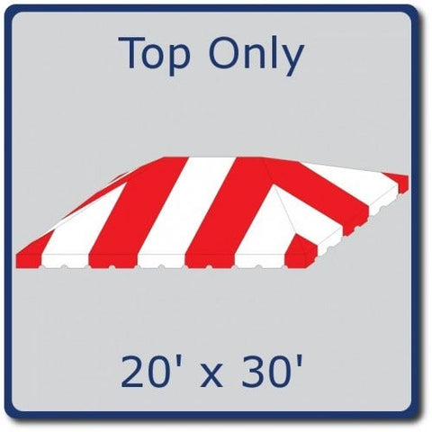 20' x 30' West Coast Frame Party Tent Top - Red and White