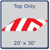 Image of 20' x 30' West Coast Frame Party Tent Top - Red and White
