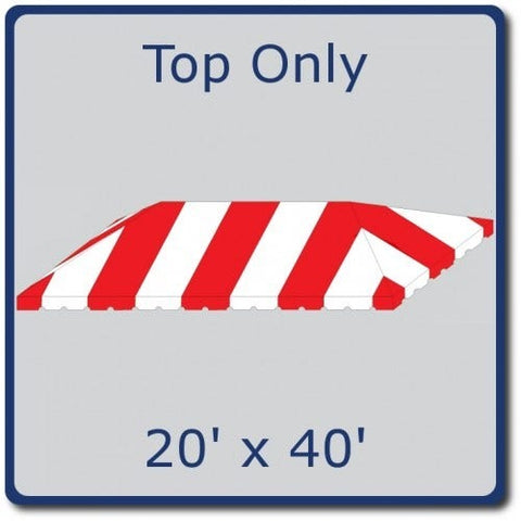 20' x 40' West Coast Frame Party Tent Top - Red and White