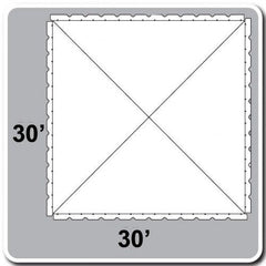 30' x 30' West Coast Frame Tent Top, White 2-Piece Sectional