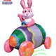 7' Air Blown Inflatable Pink Easter Bunny Egg Car Big Wheels