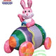 7' Air Blown Inflatable Pink Easter Bunny Egg Car Big Wheels by Gemmy Inflatable