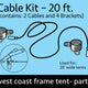 Cable and Bracket Set for 20 Wide Frame Tent