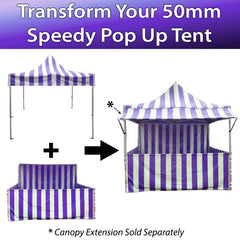 10' x 10' 50mm Speedy Pop-up Carnival Tent Sidewall Kit, Blue and White Strip