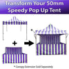 Image of 10' x 10' 50mm Speedy Pop-up Carnival Tent Sidewall Kit, Blue and White Strip 