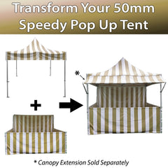 10' x 10' 50mm Speedy Pop-up Carnival Tent Sidewall Kit, Green and White Strip
