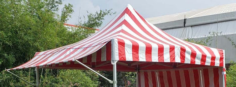 10' PVC Speedy Pop-up Tent Canopy Top Extension, Red and White