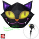 5' Gemmy Airblown Inflatable Projection Inflatable Smiling Black Cat