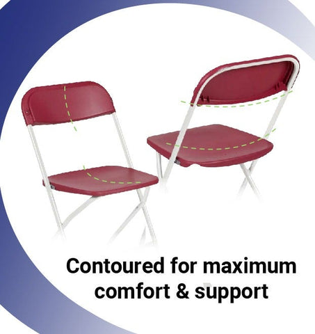 Burgundy Plastic Folding Chairs