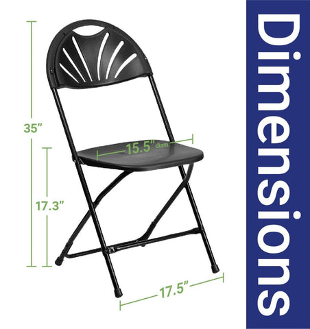 Black Fan Back Folding Chairs