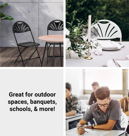 Black Fan Back Folding Chairs