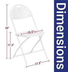 White Fan Back Folding Chairs