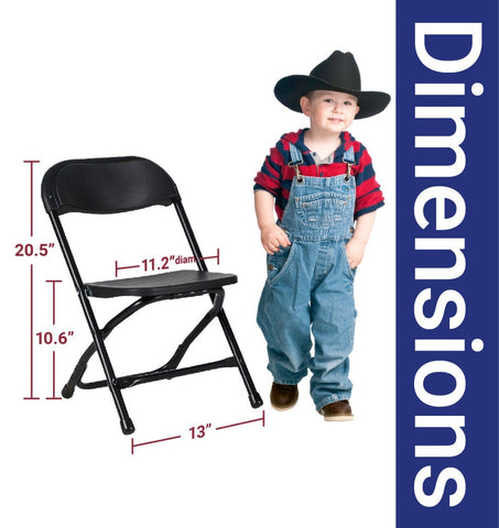 Kids Black Plastic Folding Chairs