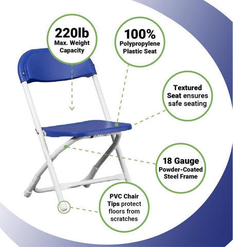 Kids Blue Plastic Folding Chairs