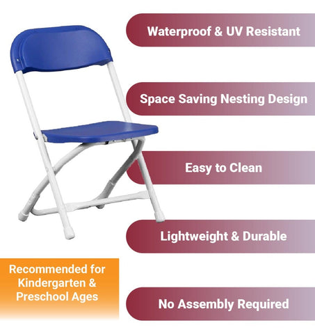 Kids Blue Plastic Folding Chairs