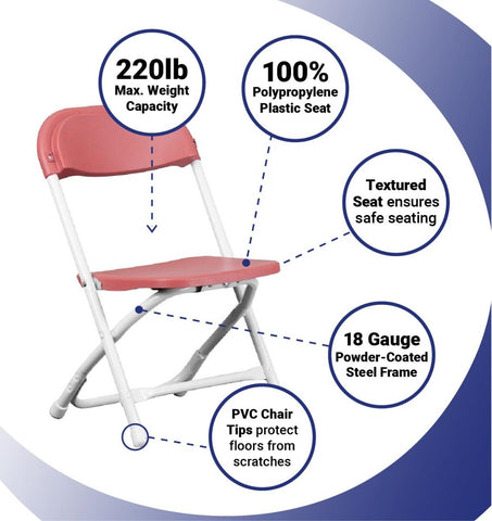 Kids Red Plastic Folding Chairs