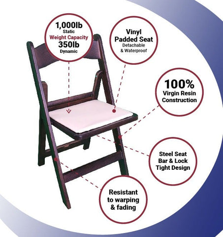 Resin Folding Chairs, Fruitwood