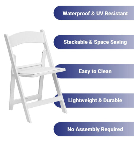 White Resin Folding Chairs