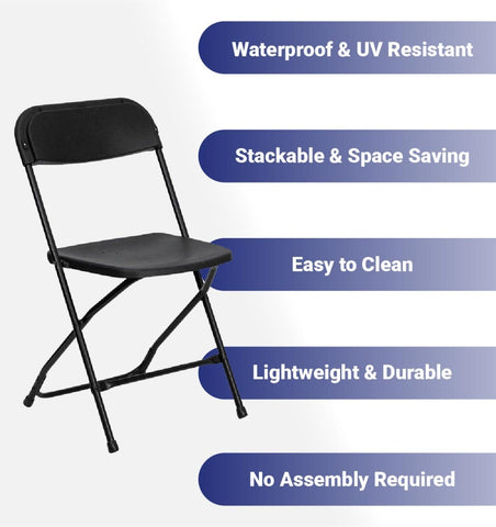 Black Plastic Folding Chairs