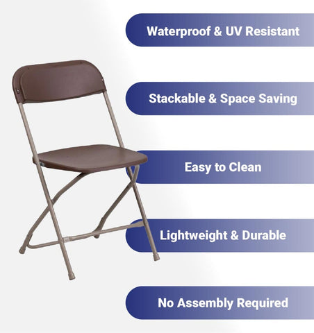 Brown Plastic Folding Chairs
