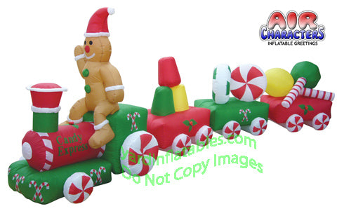 14 1/2' Air Blown Inflatable Christmas Candy Train