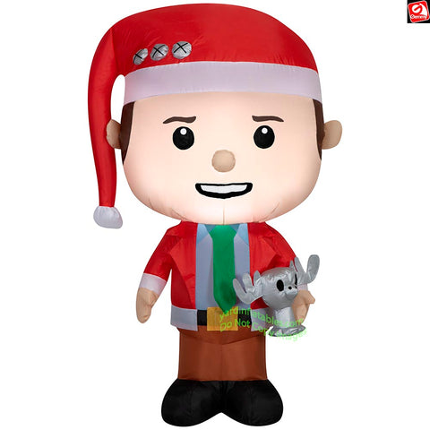 3.5' Gemmy Airblown Inflatable Christmas Clark Griswold w/ Santa Hat and Moose Cup