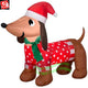 4' Gemmy Airblown Inflatable Christmas Dachshund w/ Winter Outfit