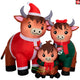 4.5' Gemmy Airblown Inflatable Christmas Highland Cow Family Scene