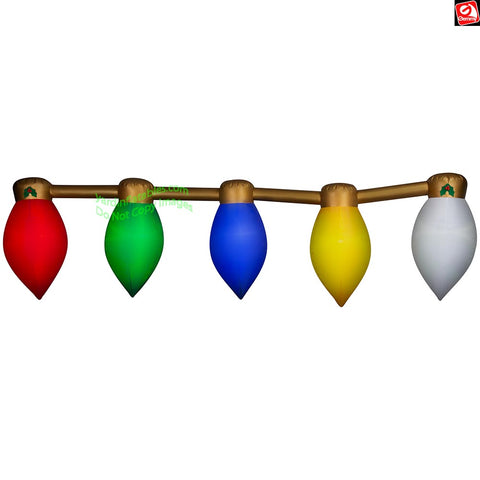 13.5' Gemmy Airblown Inflatable Mixed Media Hanging Christmas Lightbulbs