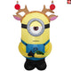 3.5' Gemmy Airblown Inflatable Christmas Minion Stuart w/ Reindeer Antlers and Ornaments