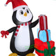 5' Gemmy Airblown Penguin w/ Christmas Present Stack