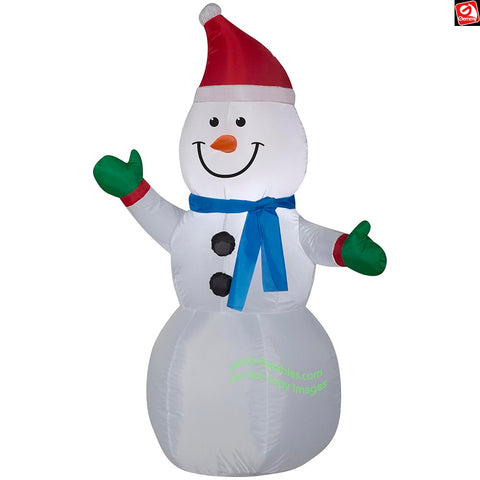 3.5' Gemmy Airblown Inflatable Christmas Snowman w/ Santa Hat