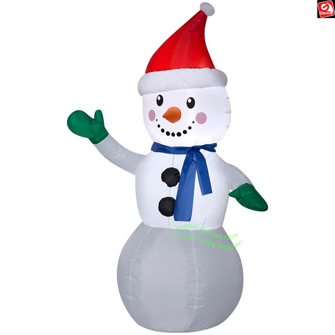 4' Gemmy Airblown Inflatable Christmas Snowman w/ Santa Hat