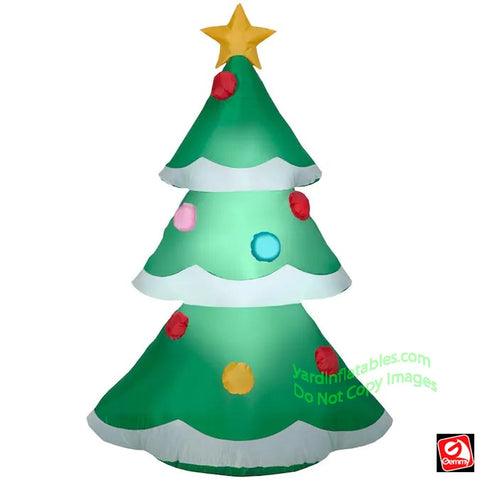 3 1/2' Gemmy Airblown Inflatable Christmas Tree w/ Ornaments & Star