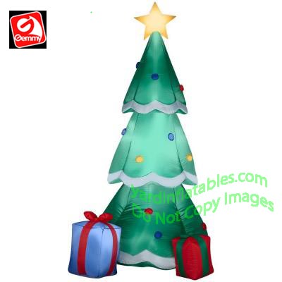 6 1/2' Gemmy Airblown Inflatable Christmas Tree With Presents