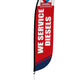 12ft Valvoline "We Service Diesels" Double Side Feather Flag