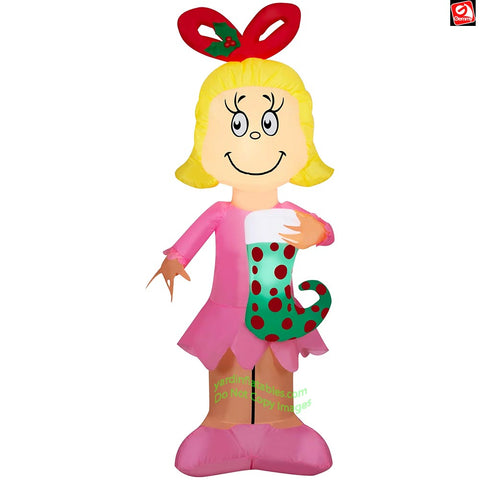 5' Gemmy Airblown Inflatable Dr. Seuss' Cindy Lou Who w/ Stocking