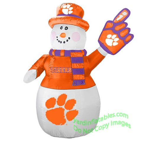 7' Air Blown Inflatable NCAA Clemson Tigers Snowman