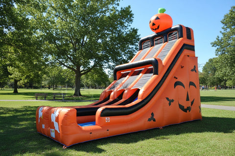 24 Foot Halloween Double Lane Inflatable Slide