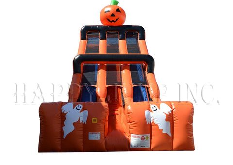 24 Foot Halloween Double Lane Inflatable Slide