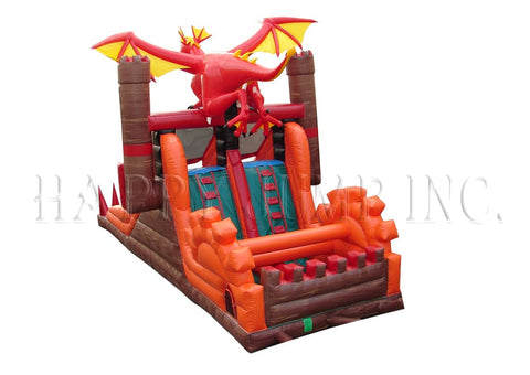 Flame Red Dragon Inflatable Slide for Sale